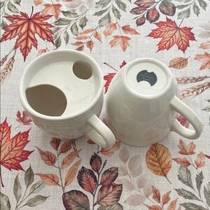 Elegant White Ceramic Mugs Set